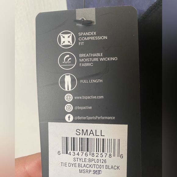 BSP Better Sports Performance Black Leggings With Blue Camo Prints - Picture 5 of 6